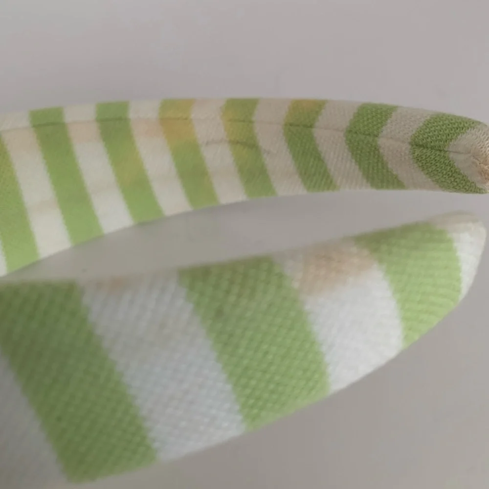 Lacoste Kids Striped Wide Headbands Lot  Pink Green White Embroidered Logo Girls